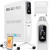KESSER® Konvektor Elektrische Heizung ECO 2500W Heizkörper Elektroheizung Standheizung energiesparend Display WiFi App & Fernbedienung Touchscreen - Mobil Radiator 24h Timer T