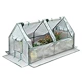 HIYOUGO Outdoor Mini Gewächshaus, Tragbares Kleines Treibhaus mit Reißverschlusstüren und PE Abdeckung, Foliengewächshaus für den Gemüseanbau (Größe : 1.2x0.6x0.6m/3.9x2.0x2ft)