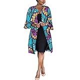 RealWax Afrikanischer Damenmantel, Ankara-Druck, lange Jacke, Tops, Wachs-Dashiki-Kleidung, 618, 6XL