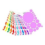 Hoement Wandabziehbilder Wandaufkleber für Mädchen Schlafzimmer Bögen Gepunktete Wandaufkleber Kreise Bunte Kid Badezimmerdekor Jungenzimmer Wanddekoration Runde Vinyl Punkt Wandaufkleb
