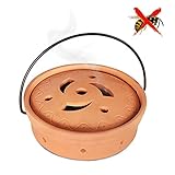 QCYFJZFU Räuchergefäß zum Anti Wespen, Terrakotta Töpfe zum Wespen Abwehr durch Kaffeegeruch, Feuerfeste Schale für Mückenschutz/Wespen Vertreiben (15.5 x 5.2cm)