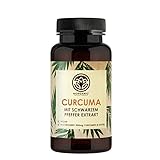 Curcuma Extrakt Kapseln - Hochdosiert - Curcumin-Gehalt JE Kapsel wie ca. 10.000mg Kurkuma - 90 vegane Kapseln aus DE - mit Bio Curcuma Pulver