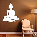 57x70 Indische Buddha Statue Wandtattoo Yoga Lotus Pose Meditation Kunstwand Buddhistische Symbole Innen Dekoration Vinyl DIY Wandschablone