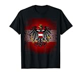 Österreich T-Shirt Rot Weiß Rot mit Adler Retro Vintage Look T-Shirt
