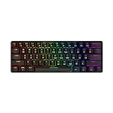 SMARTDUCK XS61 60 % ultrakompakte mechanische Gaming-Tastatur, 16.8 m Farben, USB-Typ-C verdrahtet, Cherry MX braun/blau/rot/schwarz äquivalent Schalter für Gaming und Arbeit Blauer Schalter