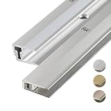 HORI® Bodenprofil Übergangsprofil I Aluminium-Bodenleiste in Silber, Champagne und Edelstahl I passend für Vinyl, Laminat, Parkett I Abschlussprofil Bodenbelagstärke: 4-9 mm I Edelstahl Silb
