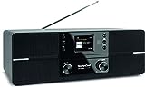 TechniSat DIGITRADIO 371 CD BT - Stereo Digitalradio (DAB+, UKW, CD-Player, Bluetooth, Farbdisplay, USB, AUX, Kopfhöreranschluss, Kompaktanlage, Wecker, 10 Watt, Fernbedienung) schwarz/silber