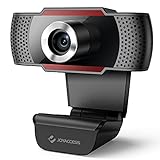 Webcam mit Mikrofon, PC Kamera mit 105° Blickfeld und Automatischer Lichtkorrektur, HD USB Kamera mit Plug und Play für Videochat und Aufnahme/ Konferenz/ Spiele, Kompatibel mit Windows 10/ Mac/ Linux
