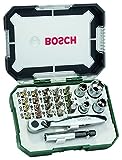Bosch 26tlg. Schrauberbit- und Ratschen-Set (Extra harte Qualität, Zubehör Bohrschrauber und Schraubendreher)