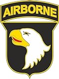 ✔️ 11,5x15 cm Konturschnitt ✔️ Premium Auto Aufkleber Airborne 101 US Luftlandedivision Wappen US Army Militär Sticker Logo Emblem USA Adler Motorrad Roller Mofa Laptop Notebook Carava