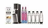 SodaStream Wassersprudler Duo Mega-Set mit 2X CO2-Zylinder, 3X 1L Glasflasche und 2X 1L spülmaschinenfeste Kunststoff-Flasche, Höhe: 44cm, Farbe: Titan