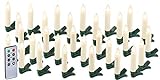 Lunartec Lichterkette kabellos: 30er-Set LED-Weihnachtsbaum-Kerzen mit IR-Fernbedienung, Timer, weiß (Christbaumkerzen kabellos)