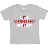 England Fussball Weltmeister 2021 Its Coming Home Unisex Baby T-Shirt 3-6 Monate / 66 Grau