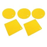5 Stück Silikon-Untersetzer, Quadratisch, Rund, Waben-Topfhalter, rutschfest, Hitzebeständig, für Küchenarbeitsplatten, Tisch (Gelb)
