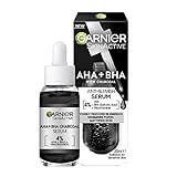 Garnier AHA + BHA Serum, Salicylsäure, Kohle & 4% Niacinamide Serum, Gesichtspflege gegen Unreinheiten, mildert Mitesser & Unreinheiten sichtbar, für ebenmäßige & geschmeidige Haut, Hautklar, 30ml