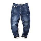 Jeans Hose Übergrößen 42 44 46 Winter Marke Fleece Dicke Warme Übergröße Jeans Classic Style Young Herren Straight Stretch Jeans, Bluefleece, 46