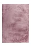 Qiyano Teppich Hochflor - Fellimitat, flauschig, weich, Soft, kuschelig, einfarbig, Pastell - Wohnzimmer, Schlafzimmer, Kinderzimmer, Büro - Farbe: Flieder, Größe: 80 x 150 cm
