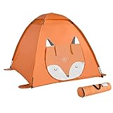 SoBuy OSS05 Kinderzelt mit Tür und Fenster Spielzelt mit Tragbarer Tasche Zelt für Kinder Spielhaus Kinderzelt Pop-up Zelt BHT ca.: 129x109x129cm