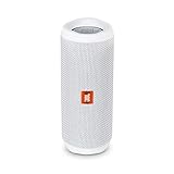 JBL Flip 4 Bluetooth Box in Weiß – Wasserdichter, tragbarer Lautsprecher mit Freisprechfunktion & Sprachassistent – Bis zu 12 Stunden Wireless Streaming mit nur einer Akku-Ladung