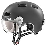 uvex Unisex – Erwachsene, rush visor Fahrradhelm, dark silver mat, 58-61 cm