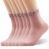 Seoulmade Herren & Damen Socken aus Premium Baumwolle | Schöne Streetwear Socken (Altrosa, 35-39) 6x Paar
