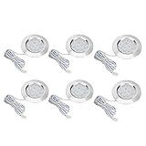 CICMOD 12V LED Einbaustrahler Möbeleinbauleuchte Camper Innenraum Spot Einbauleuchte Deckenspot Möbel Einbaustrahler für Wohnmobil Wohnwagen Boot Warm Weiß (6 Stück)