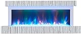 Kamine Elektro-Kit Multi-Color-Simulation Elektronischer Flammeneffekt Umschaltbare Farbe Harzrahmen Wandmontage Massivholz-Dekorati