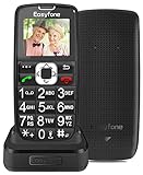 GSM Mobiltelefon Seniorenhandy mit großen Tasten, Easyfone Prime-A6 Großtastenhandy mit SOS Notruftaste und Ladestation (Schwarz)