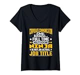 Damen Funny Corporate Communication Communicator Job Title T-Shirt mit V-Ausschnitt