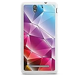 DeinDesign Sony Xperia C3 Hülle Silikon Case Schutz Cover Kristall Regenbogen M