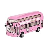 1:32 Für Doppeldecker Tour Bus Metalllegierung Diecast Spielzeugauto Modell Sound Und Licht Elektroauto Spielzeug Für Kinder (Color : B, Size : No Box)