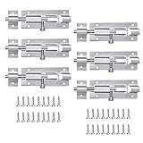 Türriegel Edelstahl, Riegelschloss Klein, 6 Stück 3 inch Türriegel, Riegel Schieberiegel,Edelstahl riegelschloss, Tür Riegel Schiebeschloss Für Gartentor Flächenbündige Türen mit Schraub