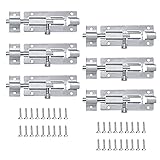 Türriegel Edelstahl, Riegelschloss Klein, 6 Stück 3 inch Türriegel, Riegel Schieberiegel,Edelstahl riegelschloss, Tür Riegel Schiebeschloss Für Gartentor Flächenbündige Türen mit Schrauben