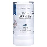 PUCA - PURE & CARE | Crystal Deo Stick | 100 % natürliches Kristalldeodorant | Natürlicher Alaun-Kristall | Desinfizierend und schweißhemmend