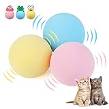 Katzenball Spielzeug interaktives Katzenspielzeug Ball Haustier Spielzeug Balle Elektrischer Katzenminzeball mit Geräuschen Intelligentes Spielball für Haustiere 3 farbige Kugeln Haustiergeschenk