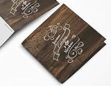 Gaudi Hochzeitskarte rustikal (50 Stück) – Einladungskarte mit Holz-Optik – Vintage Holz Einladung für deine Hochzeit quadratisch – Hochzeitseinladungskarte mit Druck und deinem Bild