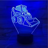 3D-Illusionslampe Led-Nachtlicht Bulldozer Acrylplatte Graben Lava Weihnachtslampe 7 Farbwechsel Stimmung Dekoration Geschenk Schlafzimmer Tisch Geschenk Junge Mädchen Geburtstag Urlaub