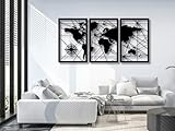 VAILLA ® Weltkarte Bilder, Karte Wand deko, Große 3er-Set Wanddekoration aus Holz,Wandbilder Home Wall Art Dekoration, Moderne Deko,3d Bilder für Schlafzimmer, Wohnzimmer, Büro (Weltkarte 1)