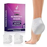 ORTHOPEO© Silicon Heel Protector I Silikon-Fersenschutz I Silikon Gel-Socken I Fersenpolster für Blasenschutz I Fersenschutz zum Einlaufen von Schuhen I bequeme Silikonfersen I waschbar