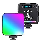 Andoer W64 RGB-LED-Videolicht Dimmbar 2500K-9000K, CRI95 +, 20 Lichteffekte mit LCD-Display 3 Kaltschuhhalterungen Magnetische Rückseite für Vlog Live-Streaming-Videokonferenz Produktaufnahmen