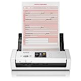 Brother ADS1700WUN1 Kompakter Dokumentenscanner Mobiler Scanner, Duplex WLAN, Weiß, Schwarz, A4
