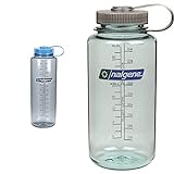 Nalgene Kunststoffflaschen Everyday WH Silo Trinkflasche, Grau, 1.5 L & Kunststoffflasche Everyday WH Trinkflasche, Hellblau, 1L