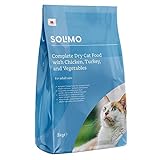 Amazon-Marke: Solimo Komplett-Trockenfutter für erwachsene Katzen mit Huhn, Truthahn und Gemüse, 1er Pack (1 x 3 kg)