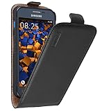 mumbi Echt Leder Flip Case kompatibel mit Samsung Galaxy Xcover 3 Hülle Leder Tasche Case Wallet, schwarz