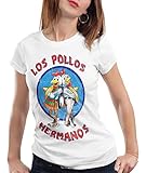 style3 Los Pollos T-Shirt Damen, Farbe:Weiß, Größe:S