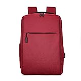 Laptop-Rucksack, 15,6 Zoll stilvolles College-School-Rucksack mit USB Ladeöffnung, wasserbeständiger Freizeit-Tagsack-Laptop-Rucksack (Color : Red, Size : 30 * 12 * 42cm)