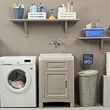 Atlojoys Waschküchen-Schrank, Waschmaschinenschrank,Badezimmerschrank,für Waschmaschine Trockner, 60x51x89 cm Sandfarben