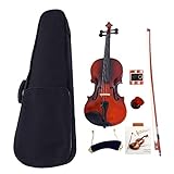 Akustische Violine in voller Größe 4/4 Einsteigergeige mit Schulterstütze, Spielzeug Geige,geige Zubehör,geigenkasten, Stimmgerät Geige
