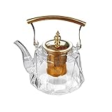Qianly Teekanne Aus Glas mit Teesieb Aus Edelstahl 304 für Geschenke für Teeliebhaber