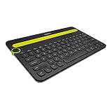 Logitech K480 Kabellose Multi-Device Tastatur für Windows, macOS, iPadOS, Android oder Chrome OS, Bluetooth, Kompakt, PC, Mac, Laptop, Smartphone, Tablet, Skandinavisches QWERTY-Layout - Schw